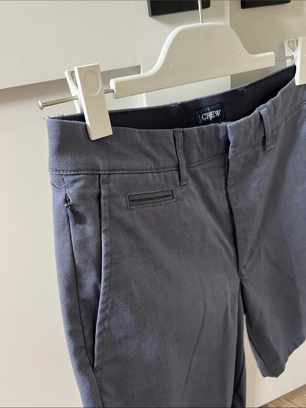 J. Crew Men's Slate Blue Flat Front Chino Shorts - Oxford Tech Short